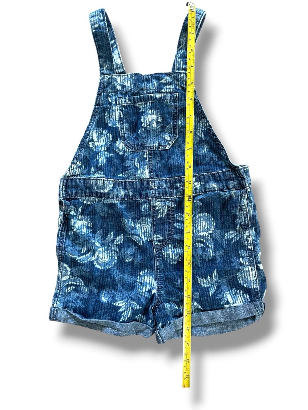 OshKosh B’gosh 4T Floral Denim Overalls Shortfall’s Print Short Kids Y2K 90s - Picture 4 of 8